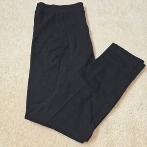 White House Black Market Black Ponte Back Seam Leggings Medium Womens